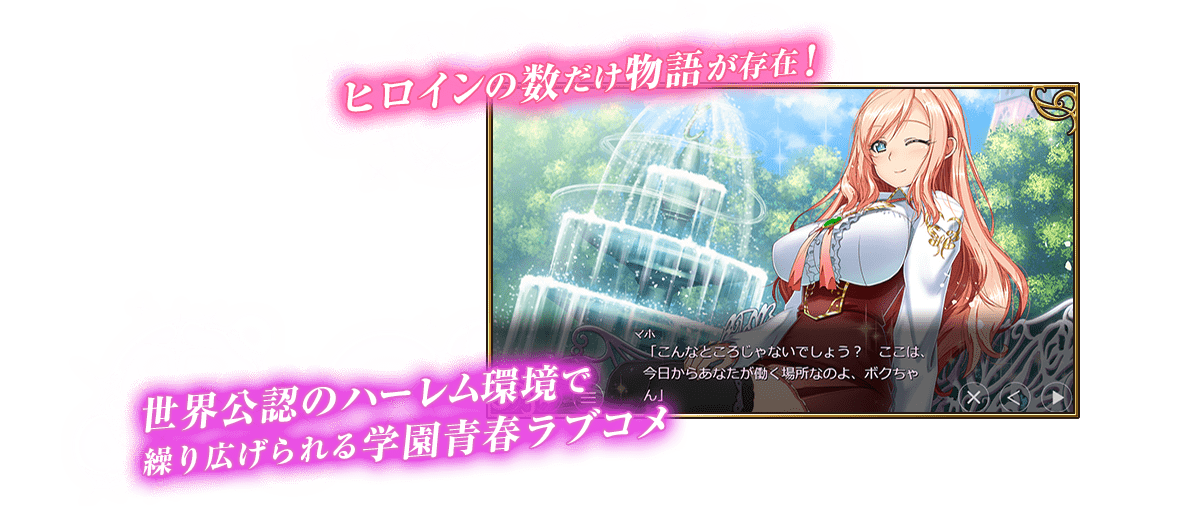 ヒロインの数だけ物語が存在！
                        世界公認のハーレム環境で繰り広げられる学園青春ラブコメ